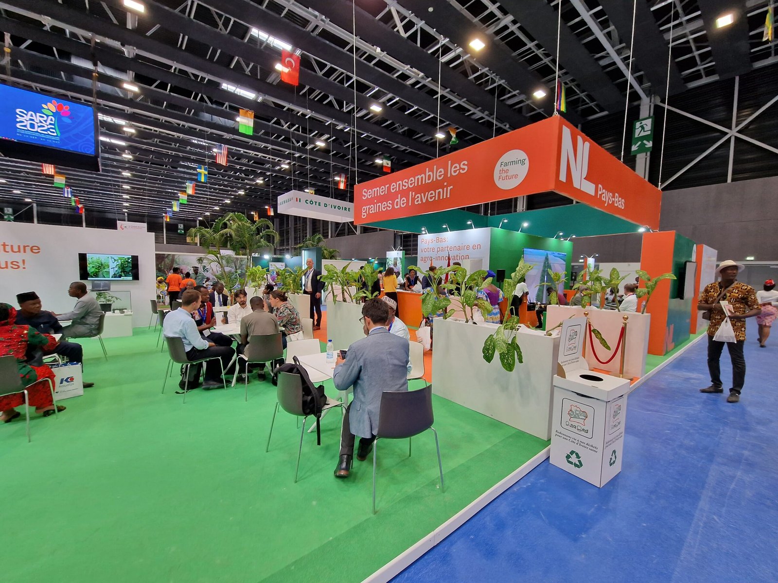 Exhibition booth setup at a trade show event