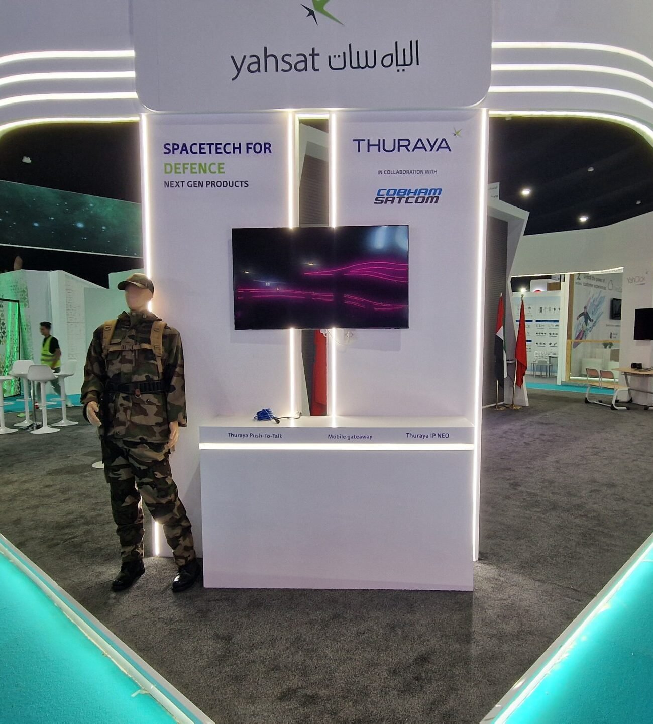Stand builder in Abidjan setting up a trade show booth