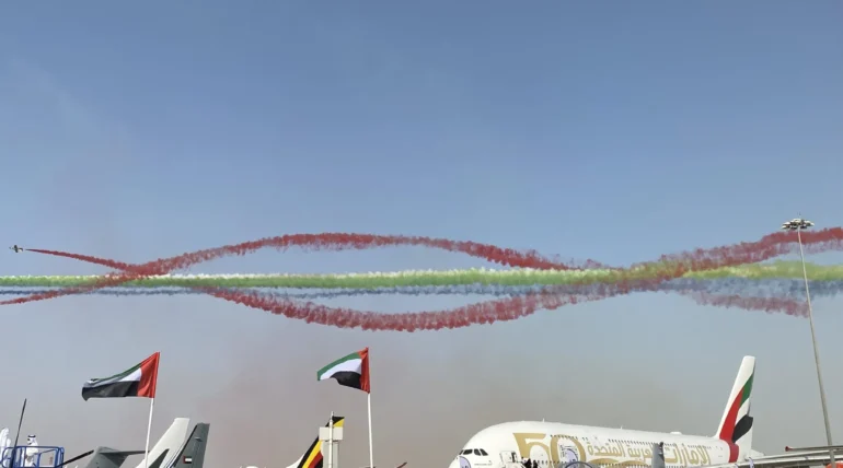 Custom-designed exhibition booth at Dubai Airshow 2025 in Dubai by ExhibitStandBuilder