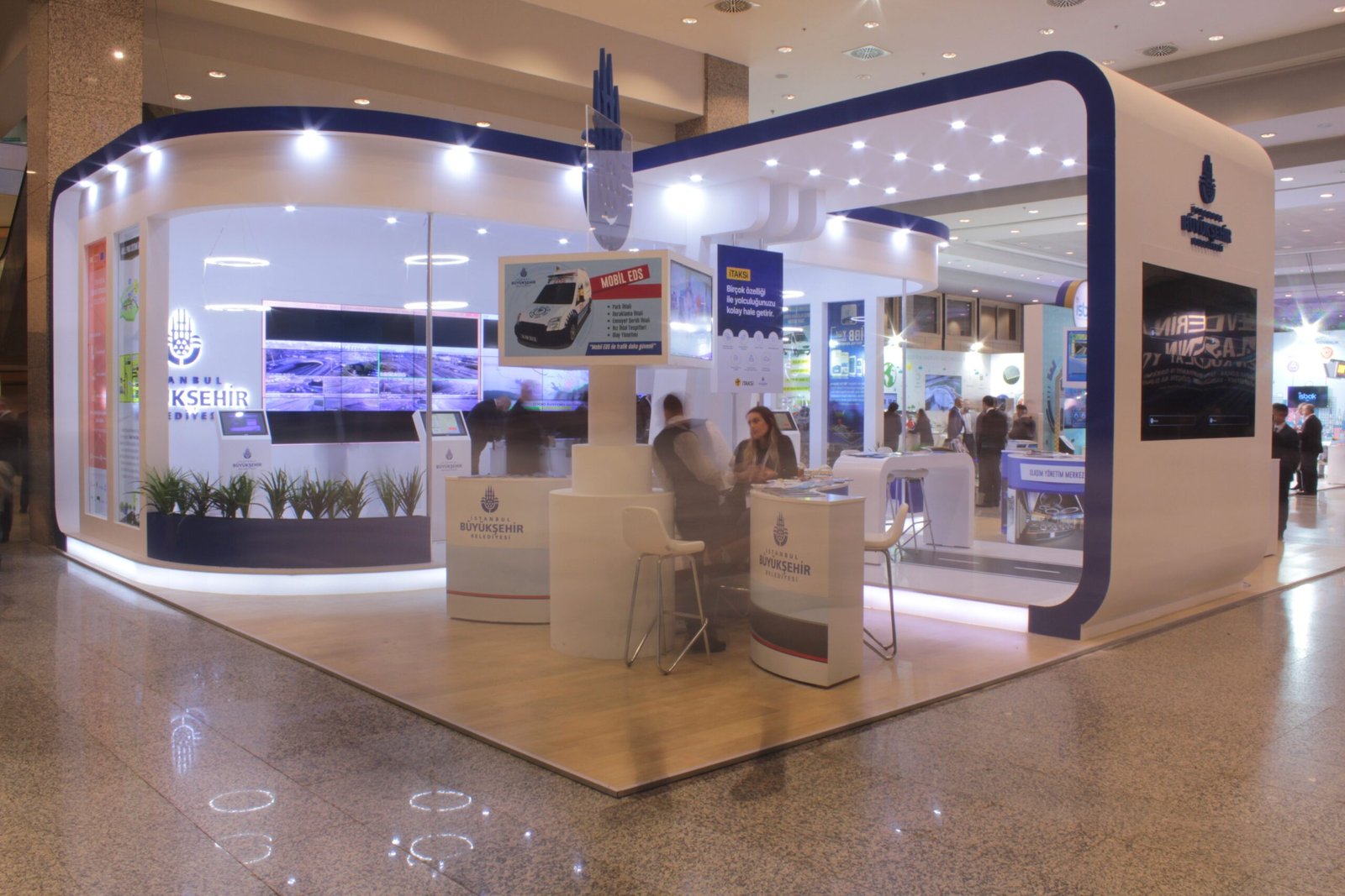 Exhibition stall in UK at technology trade fair