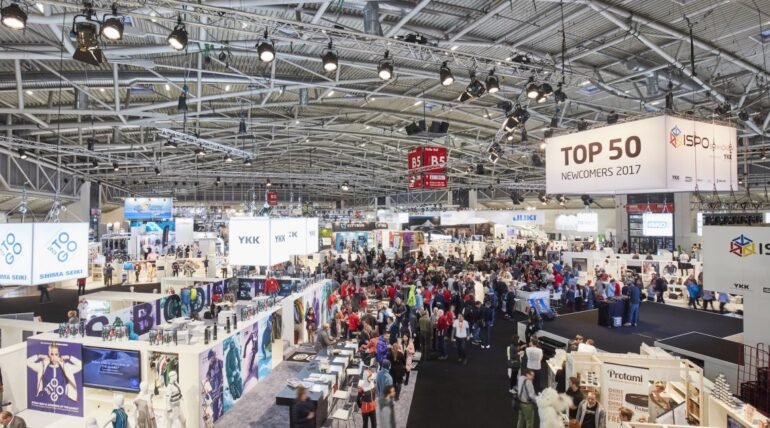 Custom-designed exhibition booth at ISPO Munich 2025 in Munich by ExhibitStandBuilder.