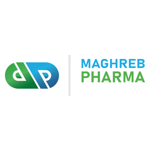 Custom-designed exhibition booth at Maghreb Pharma Expo 2026 in Algiers by ExhibitStandBuilder.