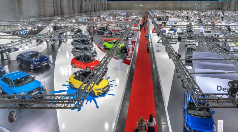 Vehicle display booth at Vienna Auto Show 2026 by ExhibitStandBuilder