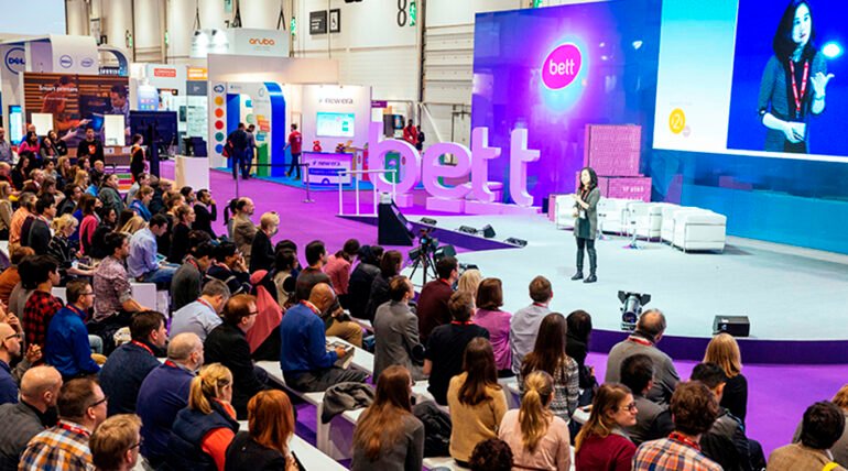 EdTech demo booth at Bett UK 2026 by ExhibitStandBuilder